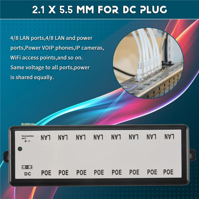 B03B-8 Ports Poe Injector Poe  - Power Over Ethernet บทวิจารณ์และราคา