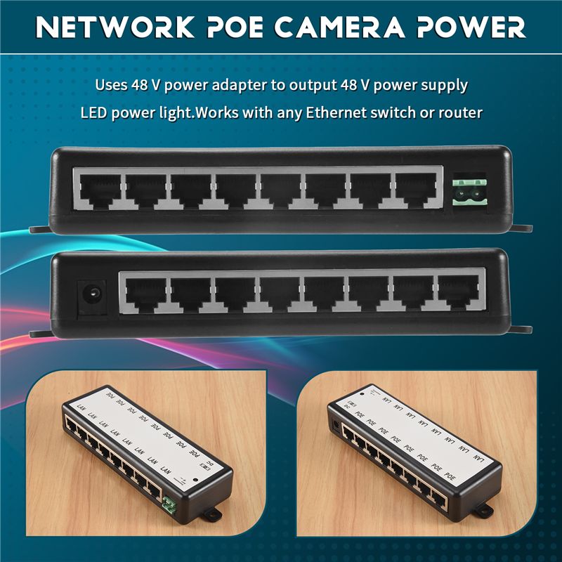 B03B-8 Ports Poe Injector Poe  - Power Over Ethernet บทวิจารณ์และราคา